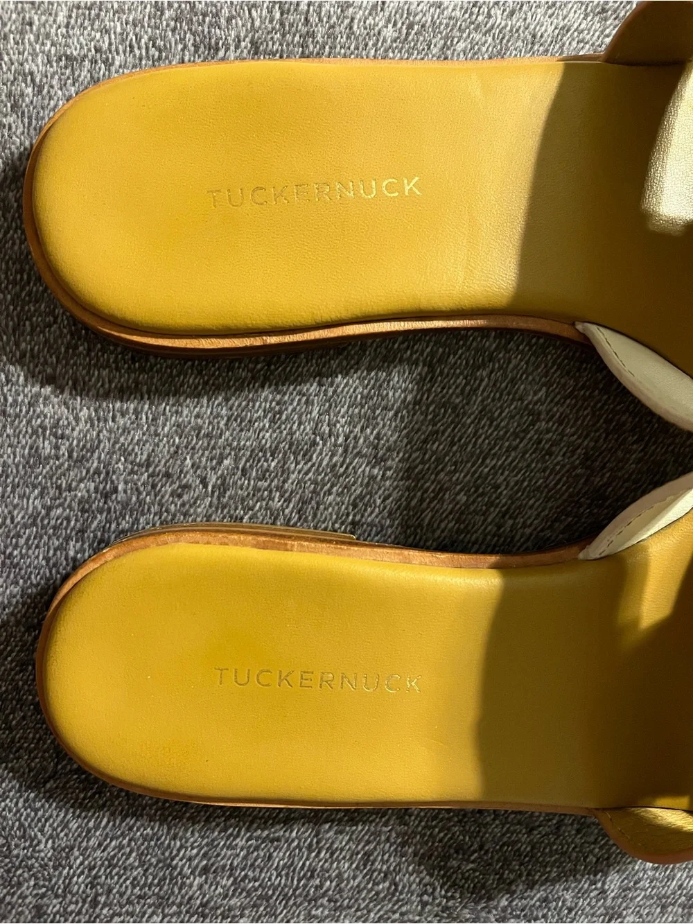 TUCKERNUCK Leather Muse Sandals -Cognac and White- Size 7 - Picture 7 of 8